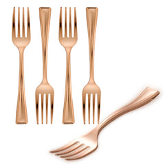 Mini Serve Rose Gold Plastic Mini Fork - 4