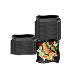 Maxi Serve Square Black Plastic Medium Aqua Plate - 7