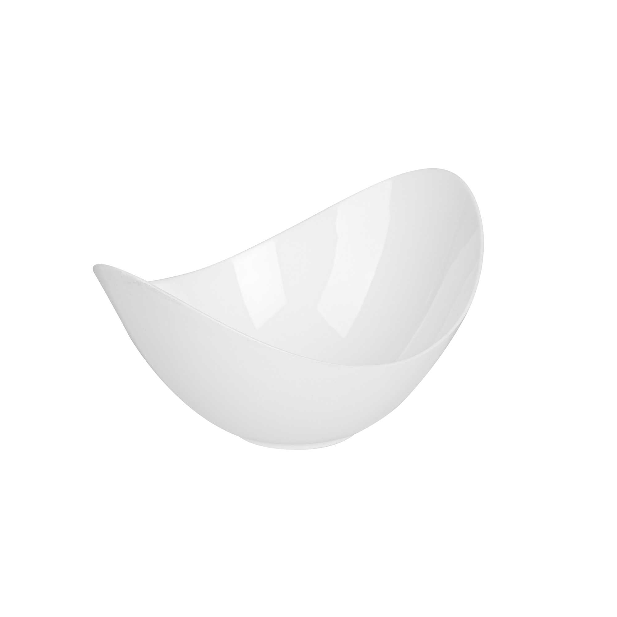 Mini Serve 2 oz Oval White Plastic Alato Tasting Dish - 3 1/2" x 2 3/4" x 1 3/4" - 100 count box