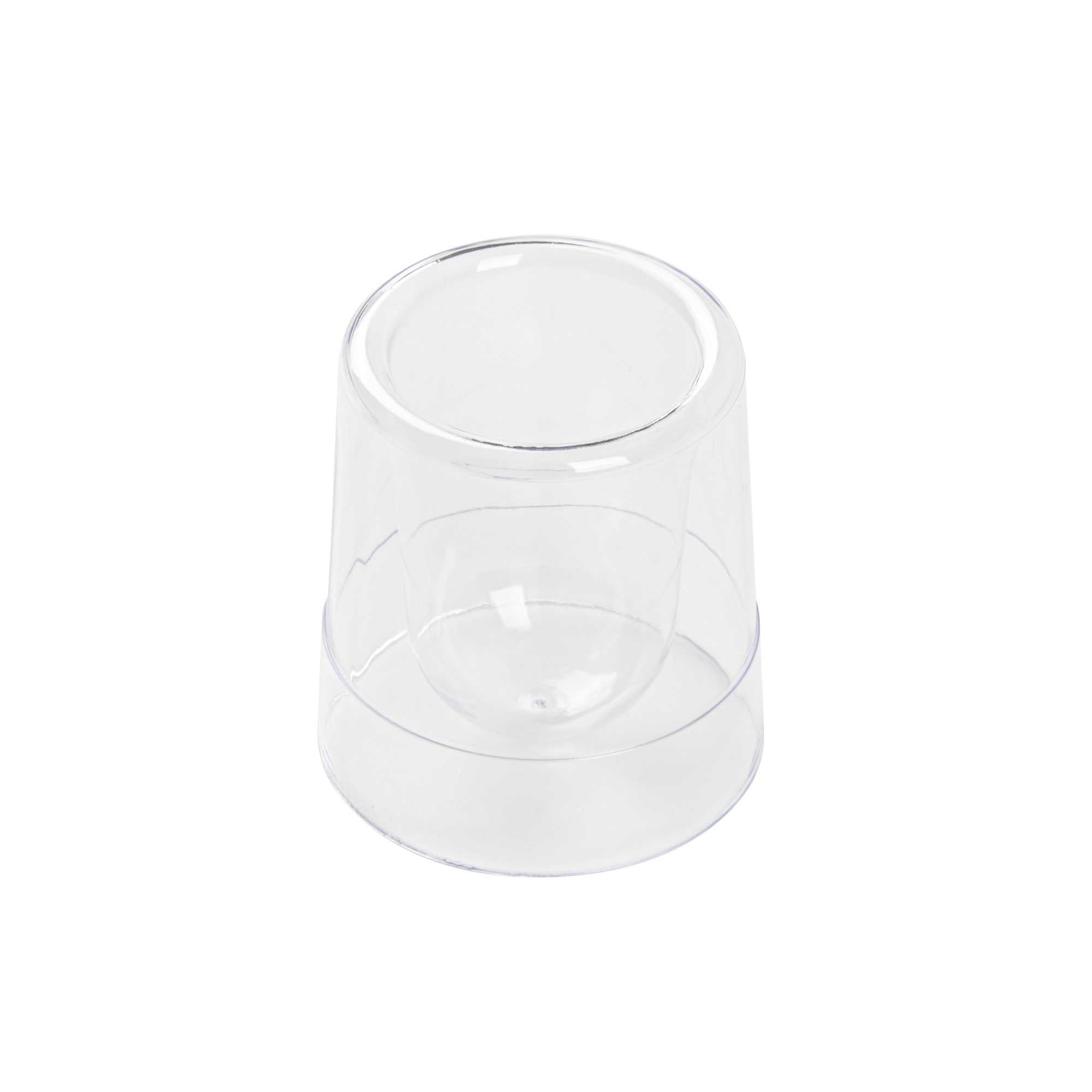 Mini Serve 2 oz Round Clear Plastic Double Walled Cup - 2" x 2" x 2 1/2" - 100 count box