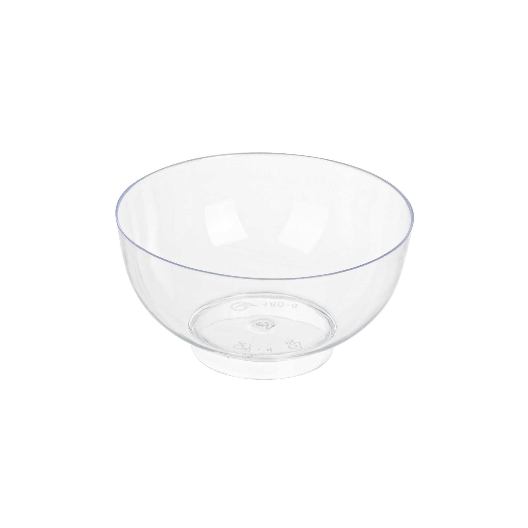 Mini Serve 2 oz Round Clear Plastic Coppa Bowl - 2 1/2" x 2 1/2" x 1" - 100 count box