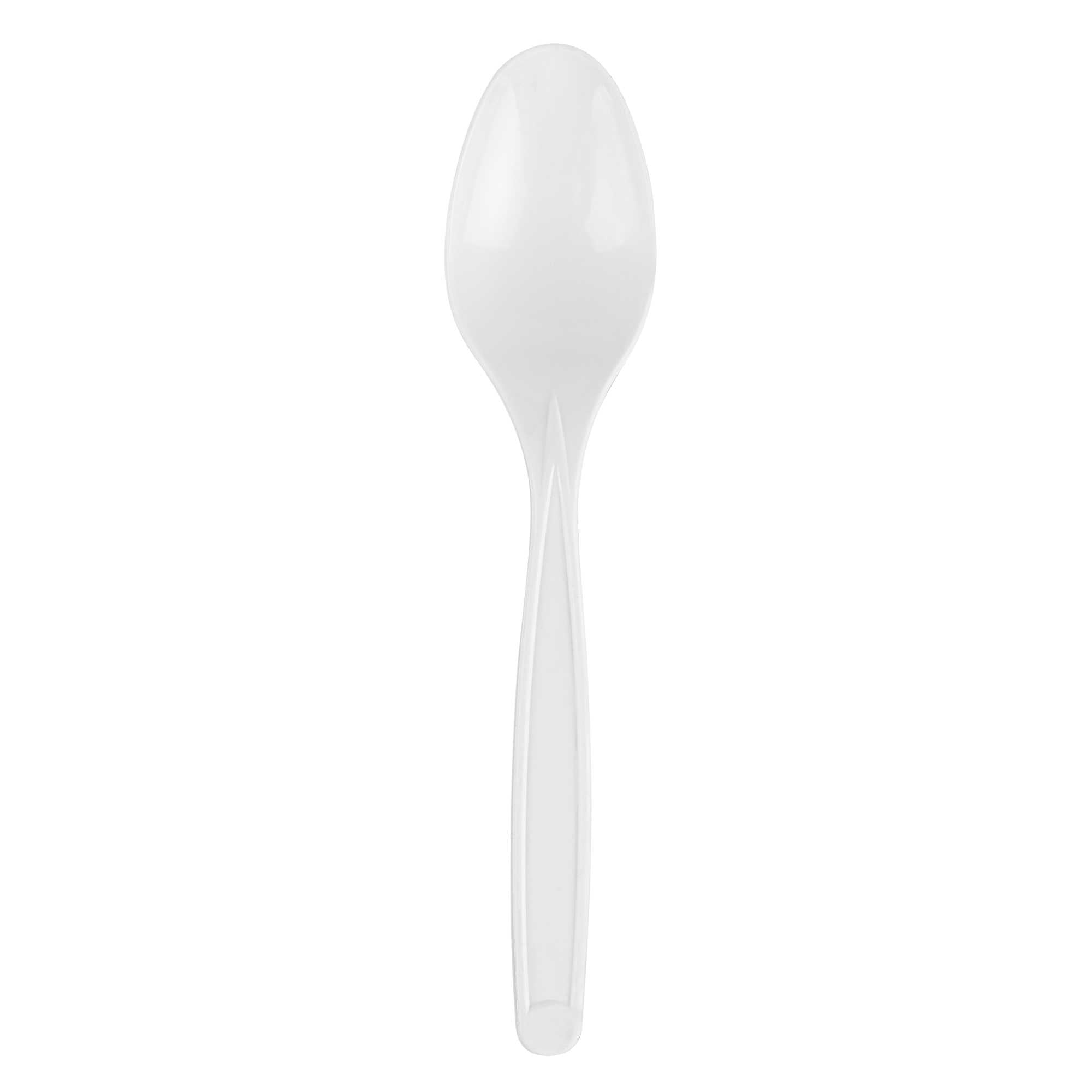 Basic Nature White PLA Plastic Spoon - Compostable - 6 1/4" x 1 1/4" x 1/2" - 250 count box