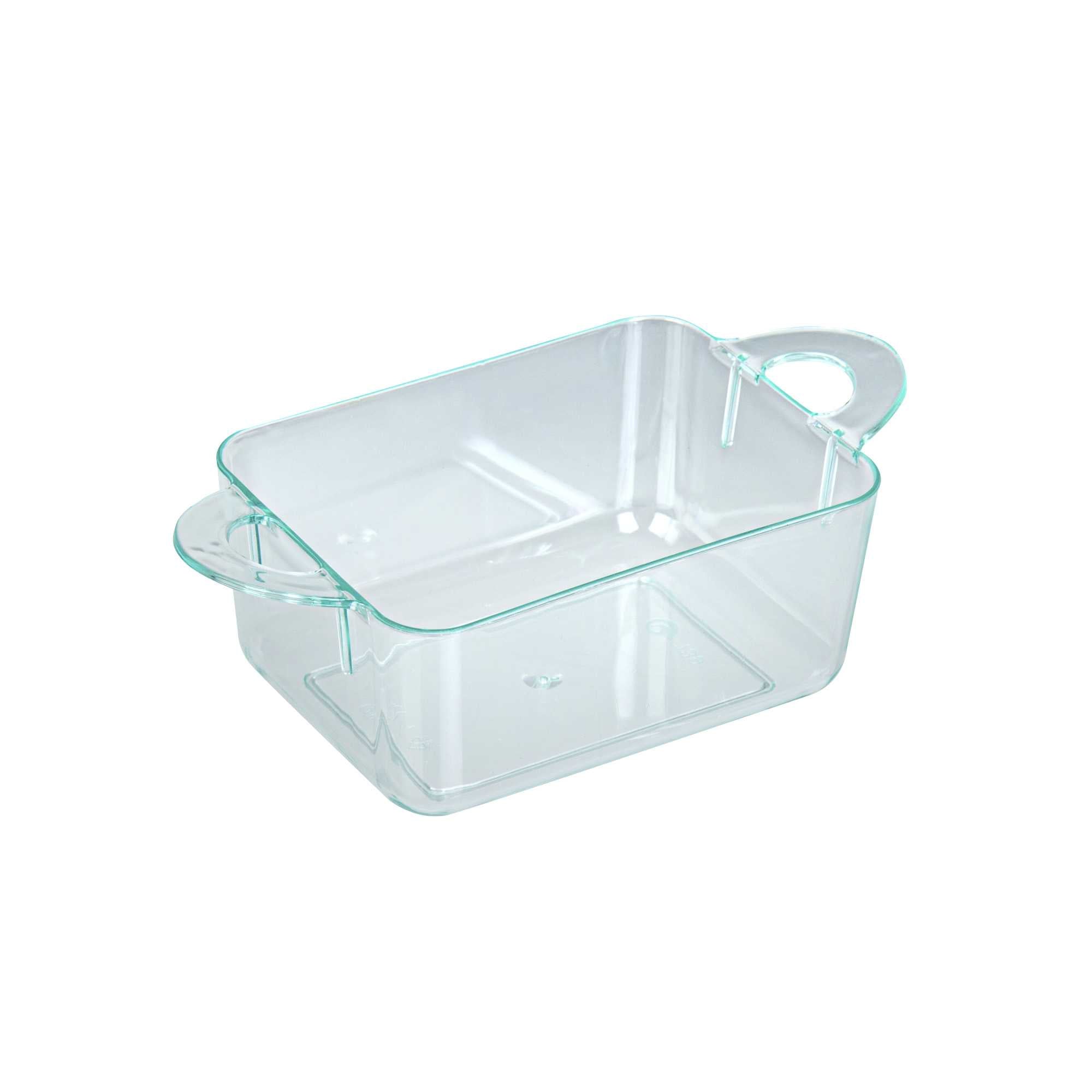 3 oz Rectangle Seagreen Plastic Cocotte - 3 3/4" x 2" x 1 1/2" - 10 count box