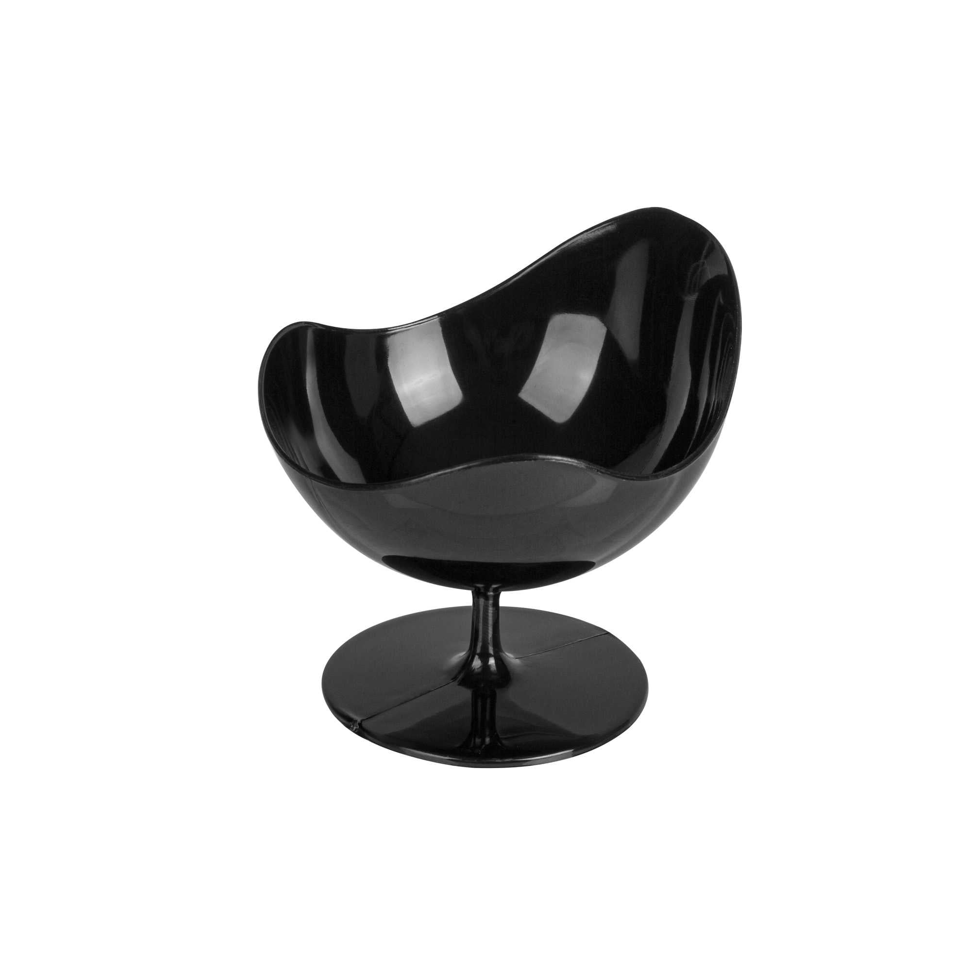 Mini Serve 2 oz Round Black Plastic Ball Chair - 2 3/4" x 2 3/4" x 2 3/4" - 100 count box
