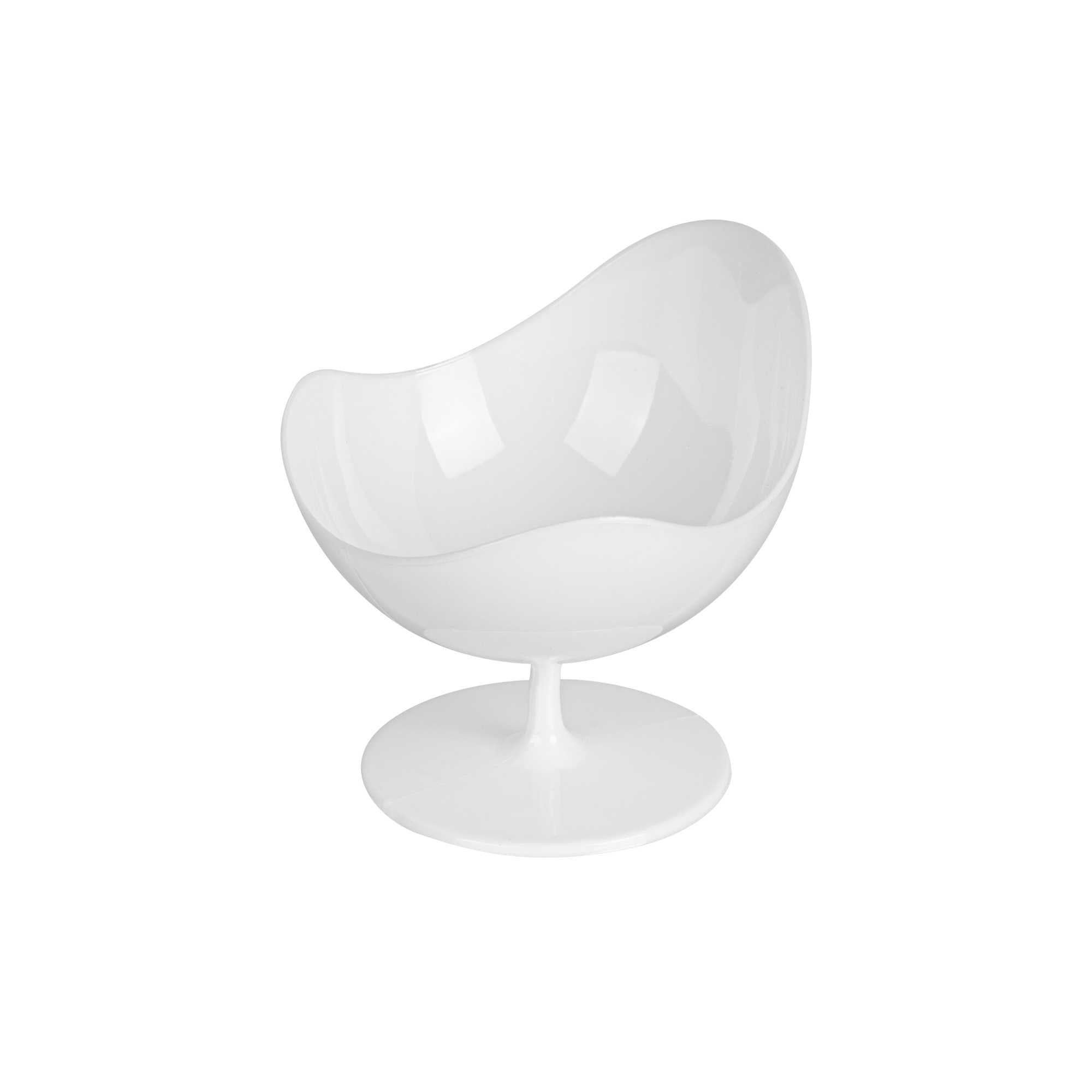 Mini Serve 2 oz Round White Plastic Ball Chair - 2 3/4" x 2 3/4" x 2 3/4" - 100 count box