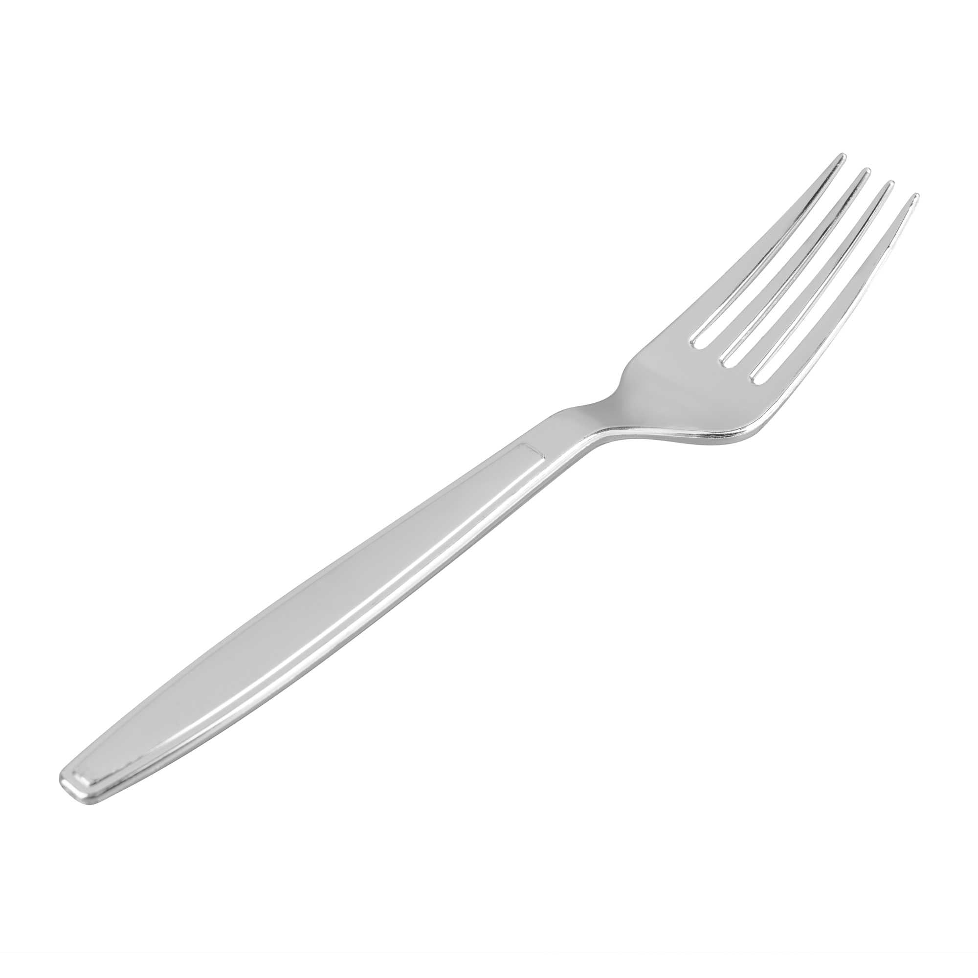 Silver Plastic Moderna Fork - 7 1/4" - 25 count box
