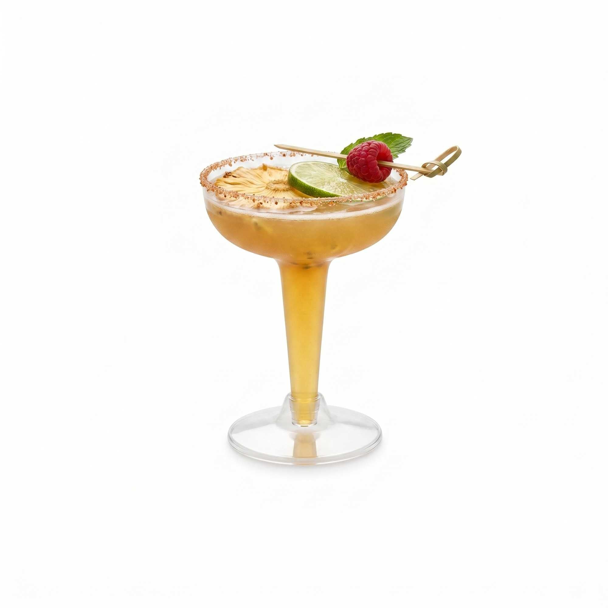 Bev Tek 5 oz Round Clear Plastic Champagne Coupelle - 3 1/4" x 3 1/4" x 4 1/4" - 100 count box