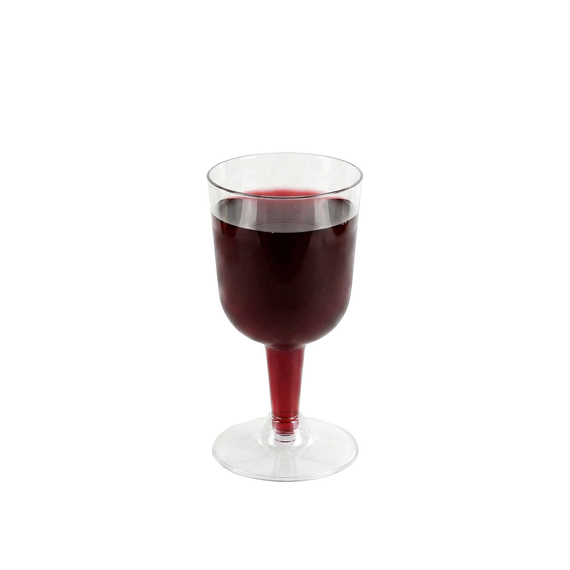 Bev Tek 4 oz Round Clear Plastic Calice Wine Glass - 2 1/2" x 2 1/2" x 5" - 100 count box