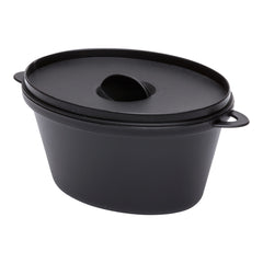 12 oz Oval Black Plastic Large Kettle Dish - 6