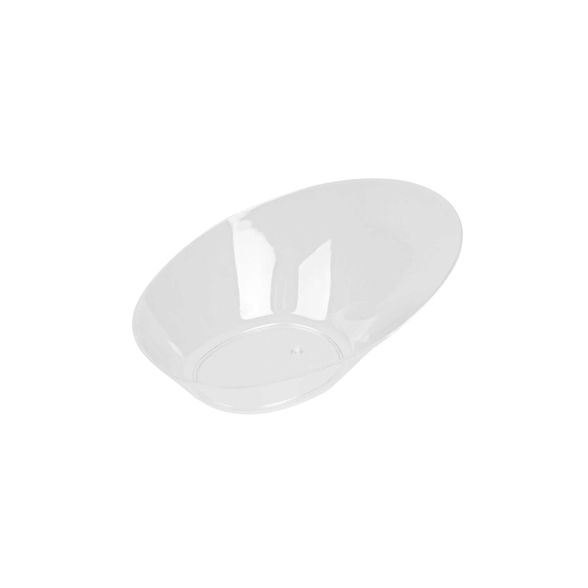 Mini Serve Oval Clear Plastic Ellipse Dish - 4" x 3" x 1 1/4" - 100 count box