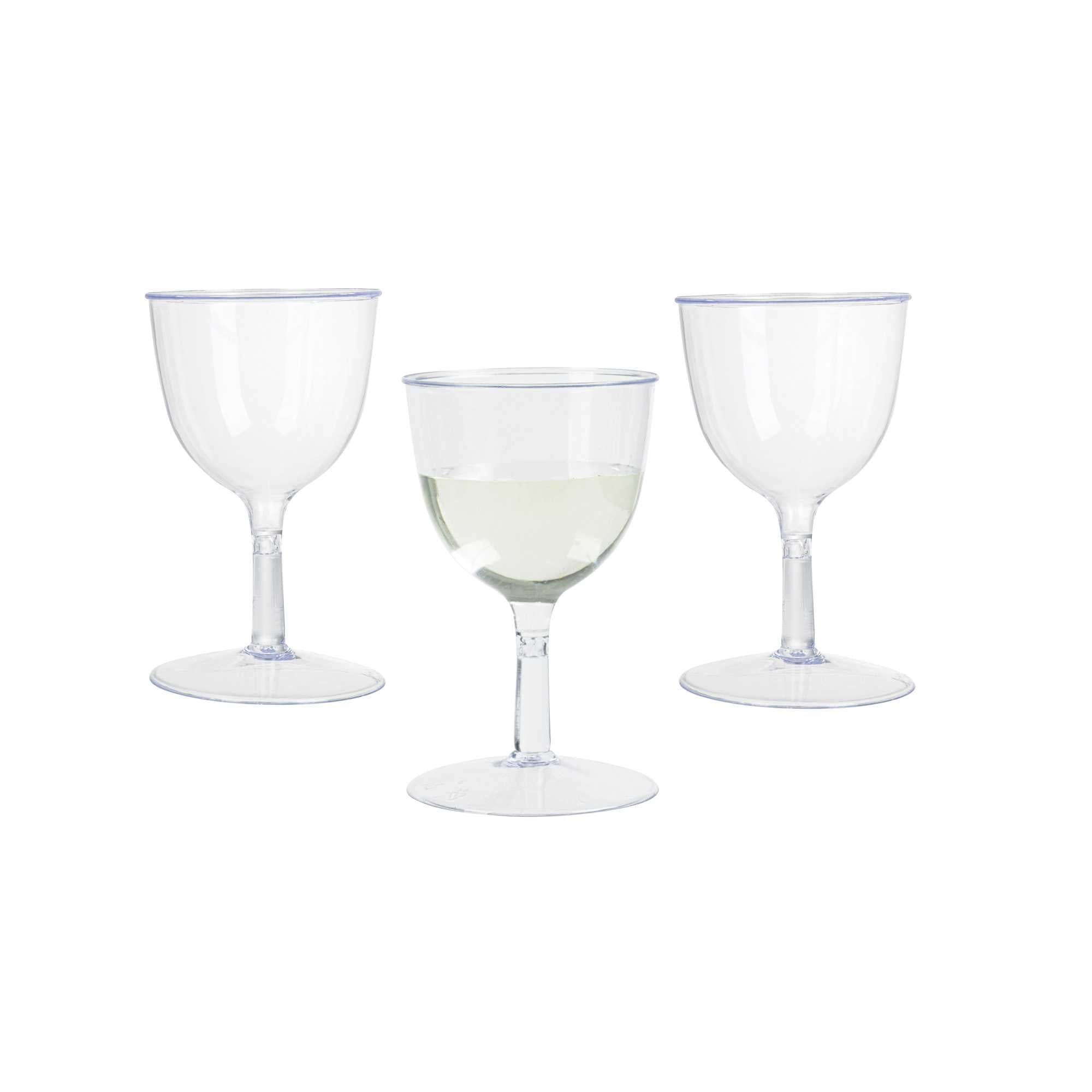 Bev Tek 2 oz Round Clear Plastic Mini Wine Goblet - 2" x 2" x 2 1/2" - 400 count box