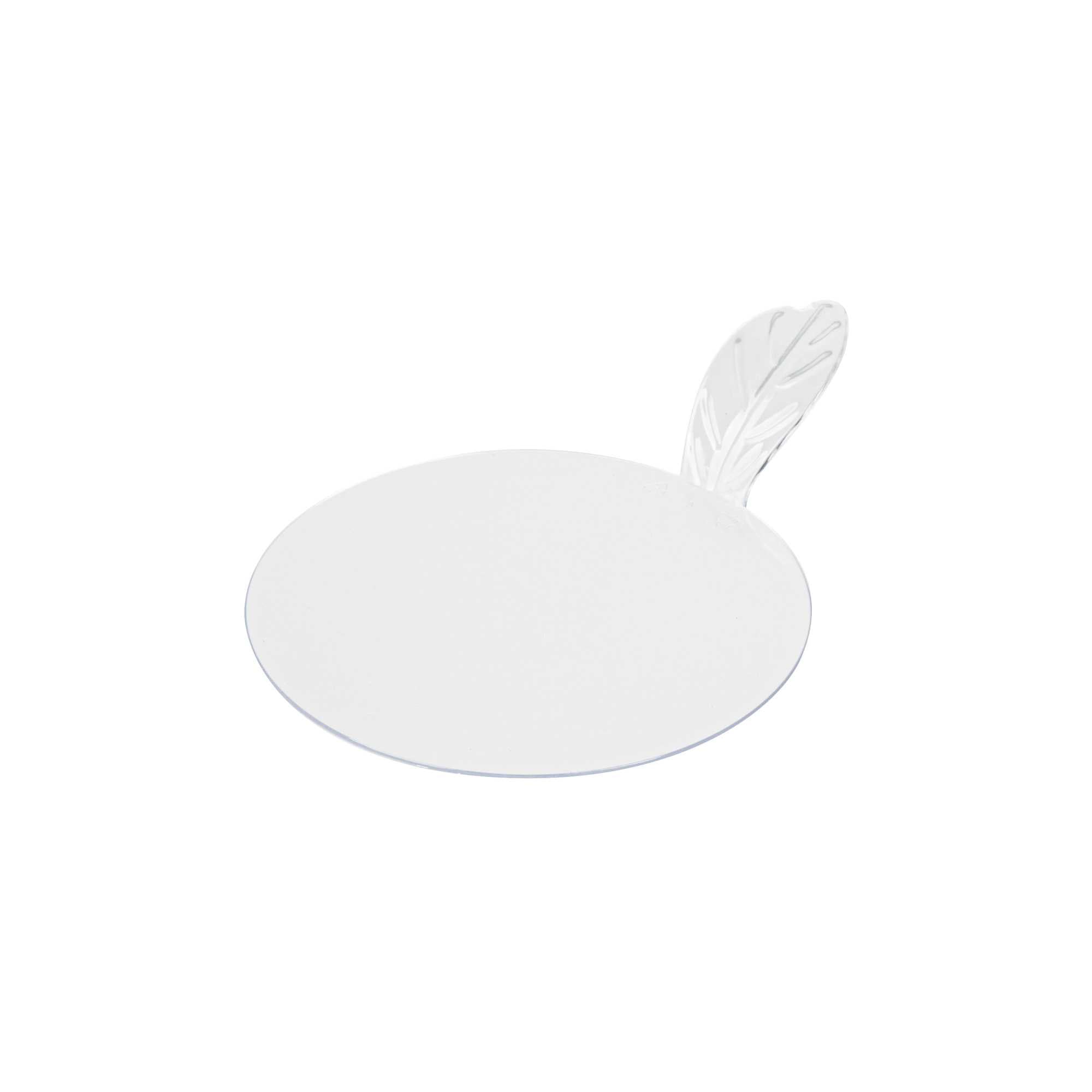 Pastry Tek Round Clear Plastic Pastry Pallet - 3" x 3" x 1" - 100 count box