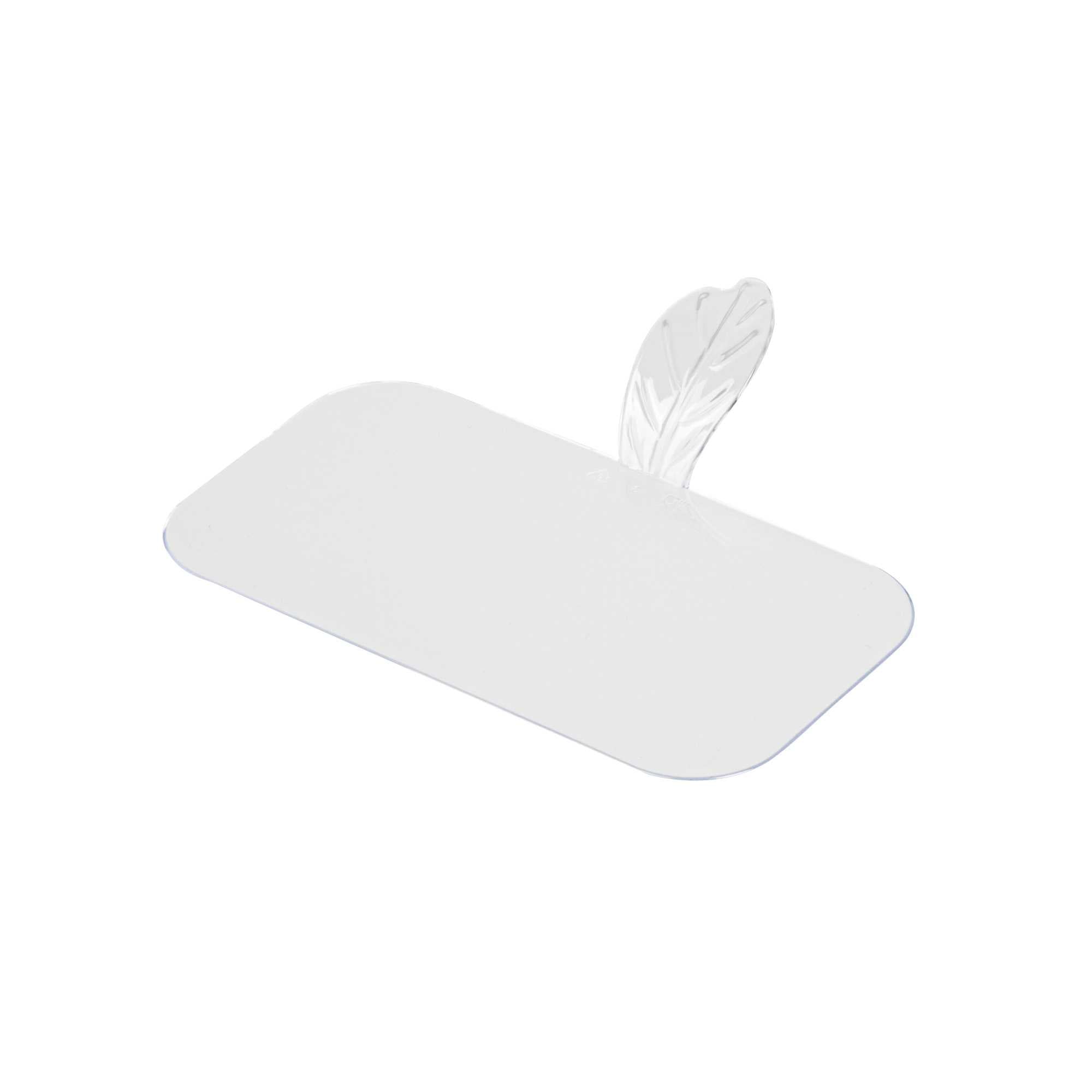 Pastry Tek Rectangle Clear Plastic Pastry Pallet - 4" x 2 1/4" x 1" - 100 count box