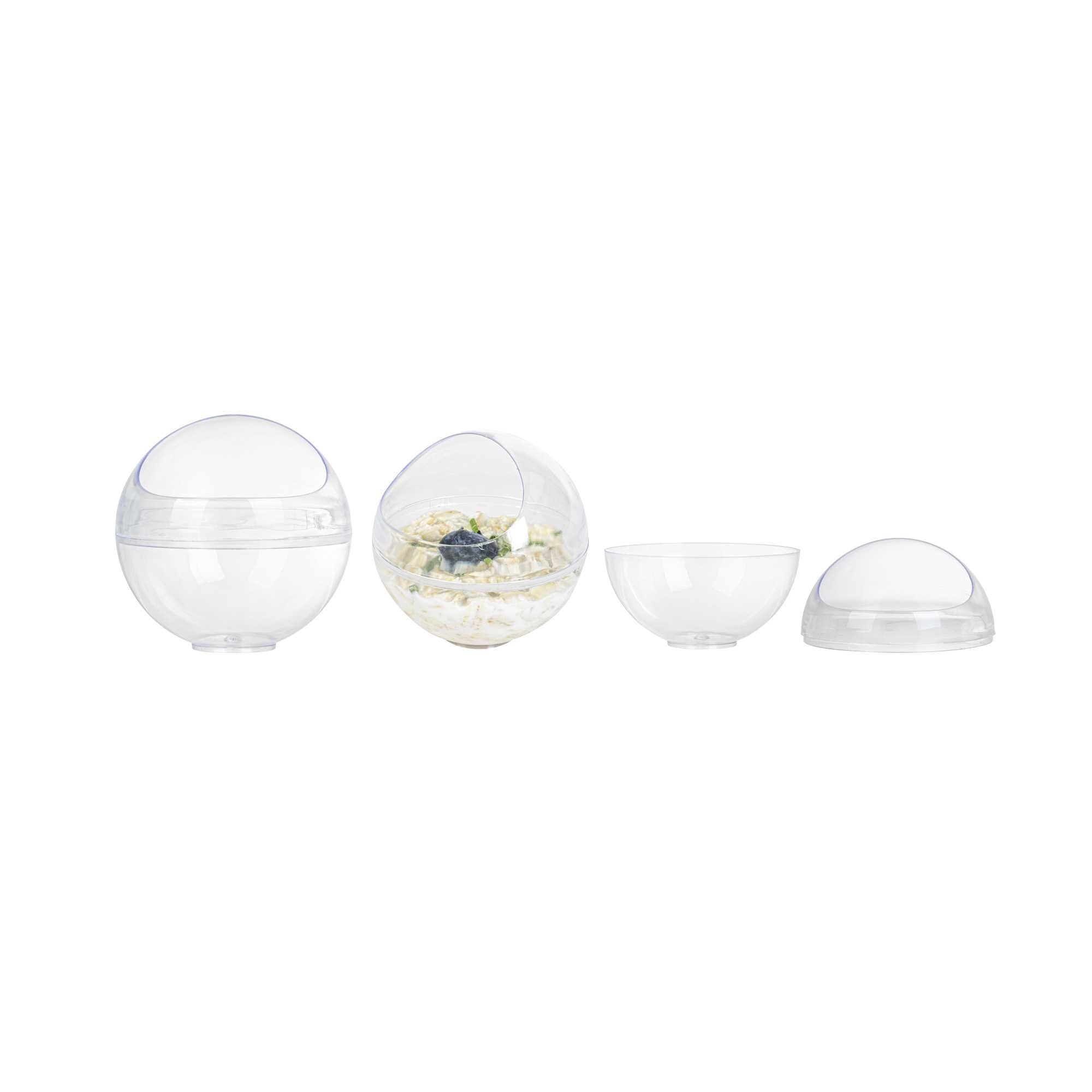 Mini Serve 3 oz Round Clear Plastic Balloon Bowl - 2 1/2" x 2 1/2" x 2 1/2" - 100 count box