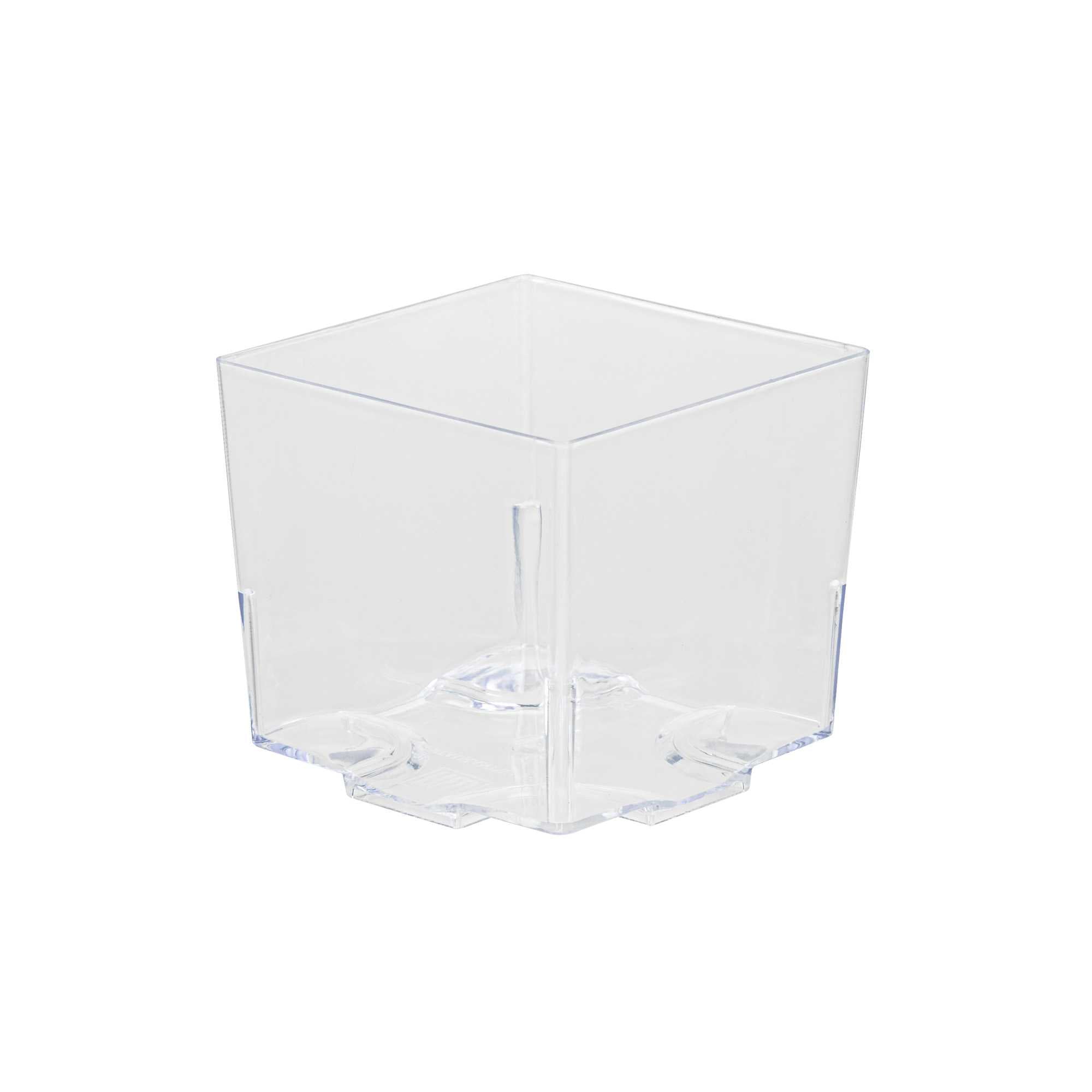 Mini Serve 5 oz Square Clear Plastic Large Quadrato Cube - 2 1/4" x 2 1/4" x 2 1/4" - 100 count box