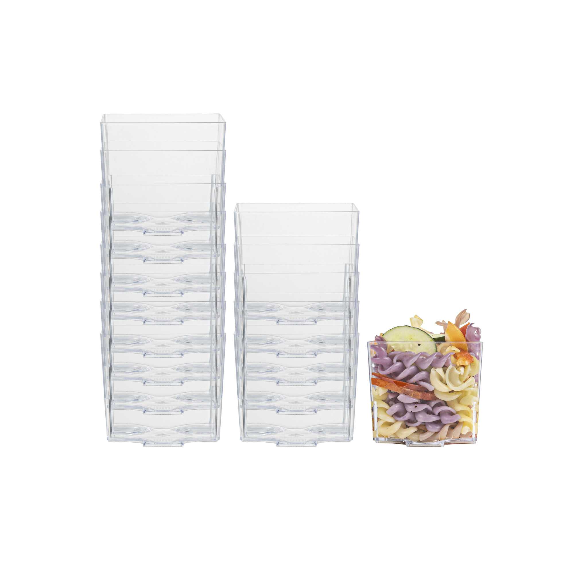 Mini Serve 5 oz Square Clear Plastic Large Quadrato Cube - 2 1/4" x 2 1/4" x 2 1/4" - 100 count box