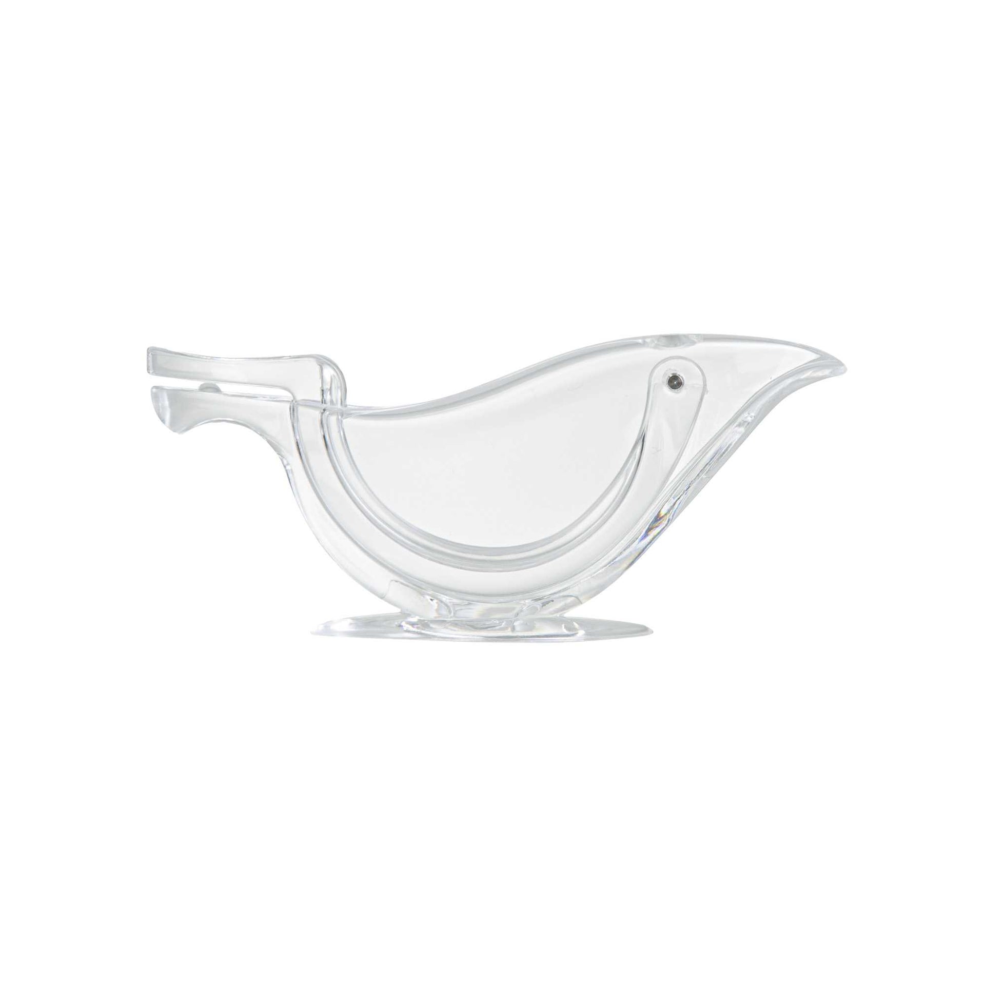 Met Lux 2 oz Clear Plastic Press Art Lemon and Lime Squeezer - 4 3/4" x 1 1/2" x 2" - 1 count box