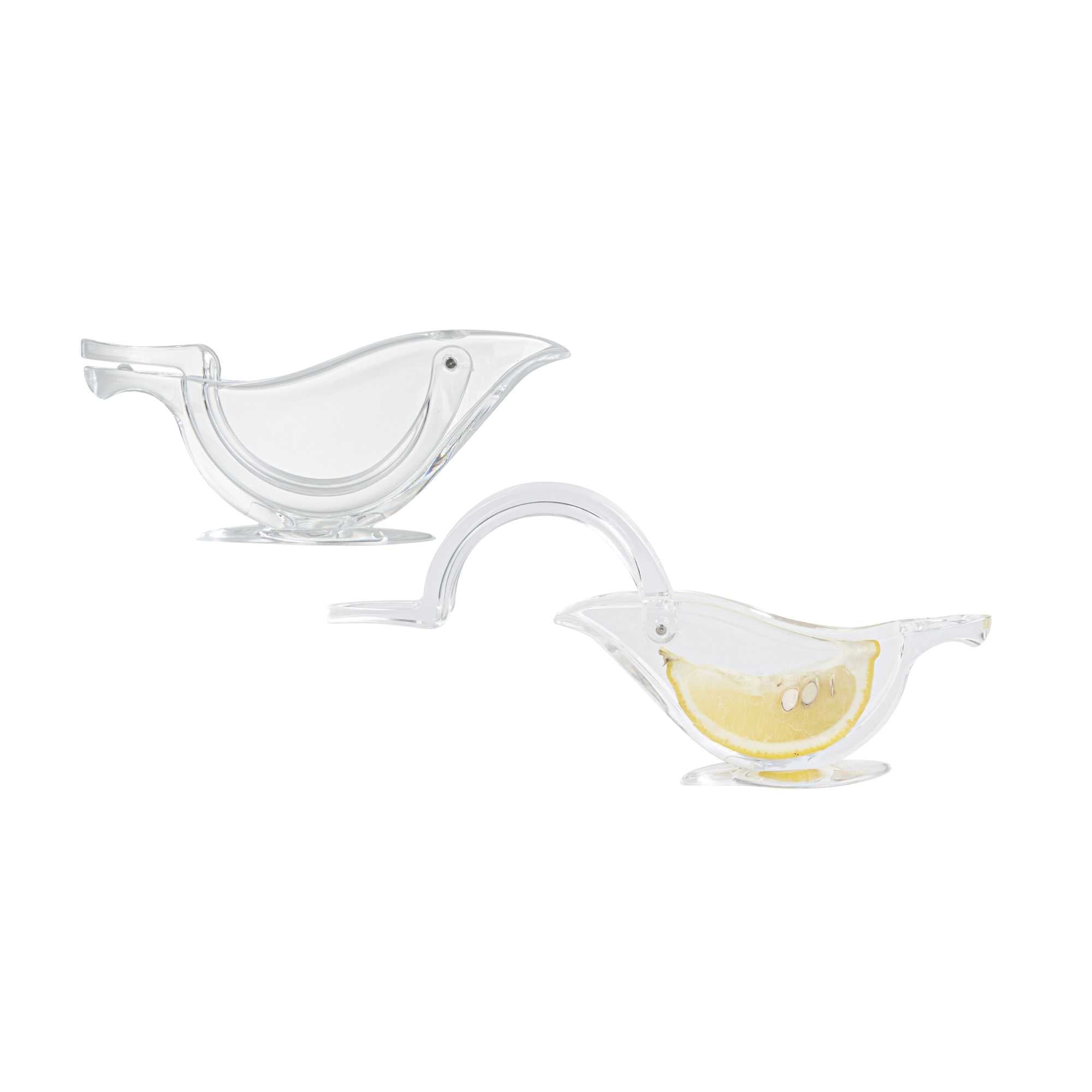 Met Lux 2 oz Clear Plastic Press Art Lemon and Lime Squeezer - 4 3/4" x 1 1/2" x 2" - 1 count box