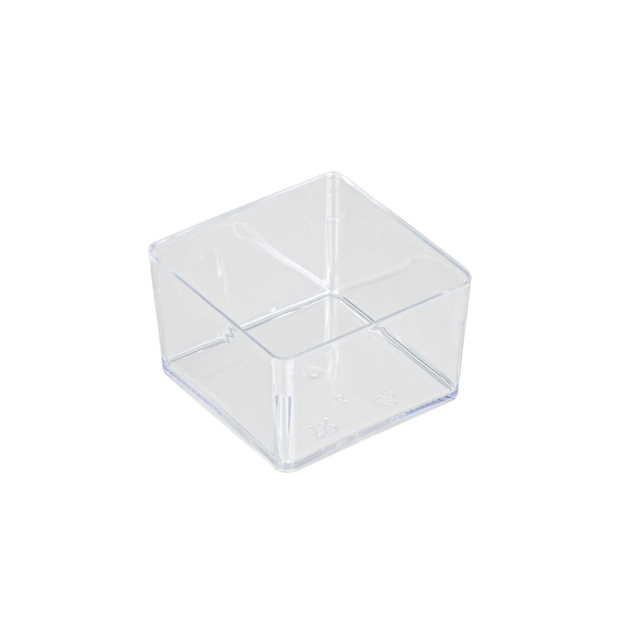 Mini Serve 2 oz Square Clear Plastic Short Quadrato Cup - 1 3/4" x 1 3/4" x 1" - 100 count box