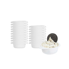 3 oz Round White Plastic Mini Infinity Pot - 3 3/4