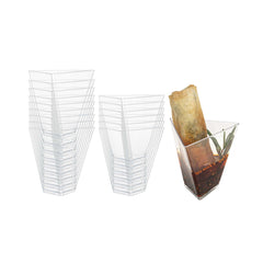 Mini Serve 4 oz Clear Plastic Torcente Dessert Cup - 3