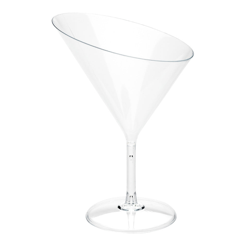 Bev Tek 2 oz Round Clear Plastic Small Angolare Martini Glass - 3 1/2" x 2 3/4" x 4 1/2" - 100 count box