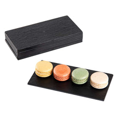 Maxi Serve Rectangle Black Plastic Small Plate - Faux Slate - 7