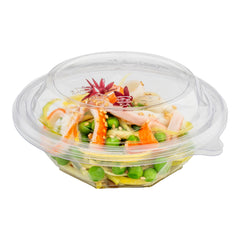 Basic Nature Round Clear PLA Plastic Lid - Fits 8 oz To Go Bowl, Compostable - 500 count box