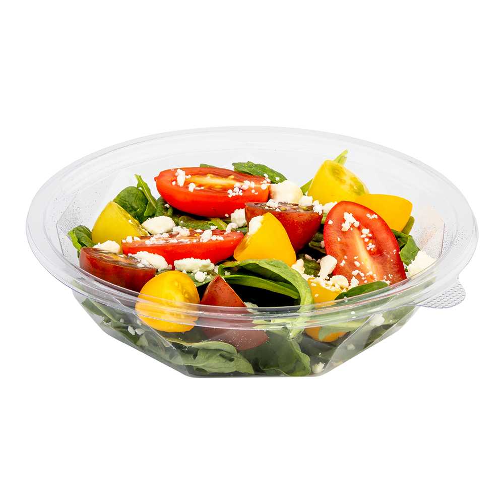 Basic Nature 12 oz Round Clear PLA Plastic To Go Bowl - Compostable - 6" x 6" x 1 1/2" - 125 count box