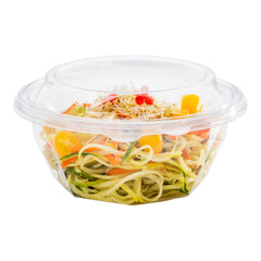 Basic Nature Round Clear PLA Plastic Lid - Fits 24 and 32 oz To Go Bowls, Compostable - 500 count box
