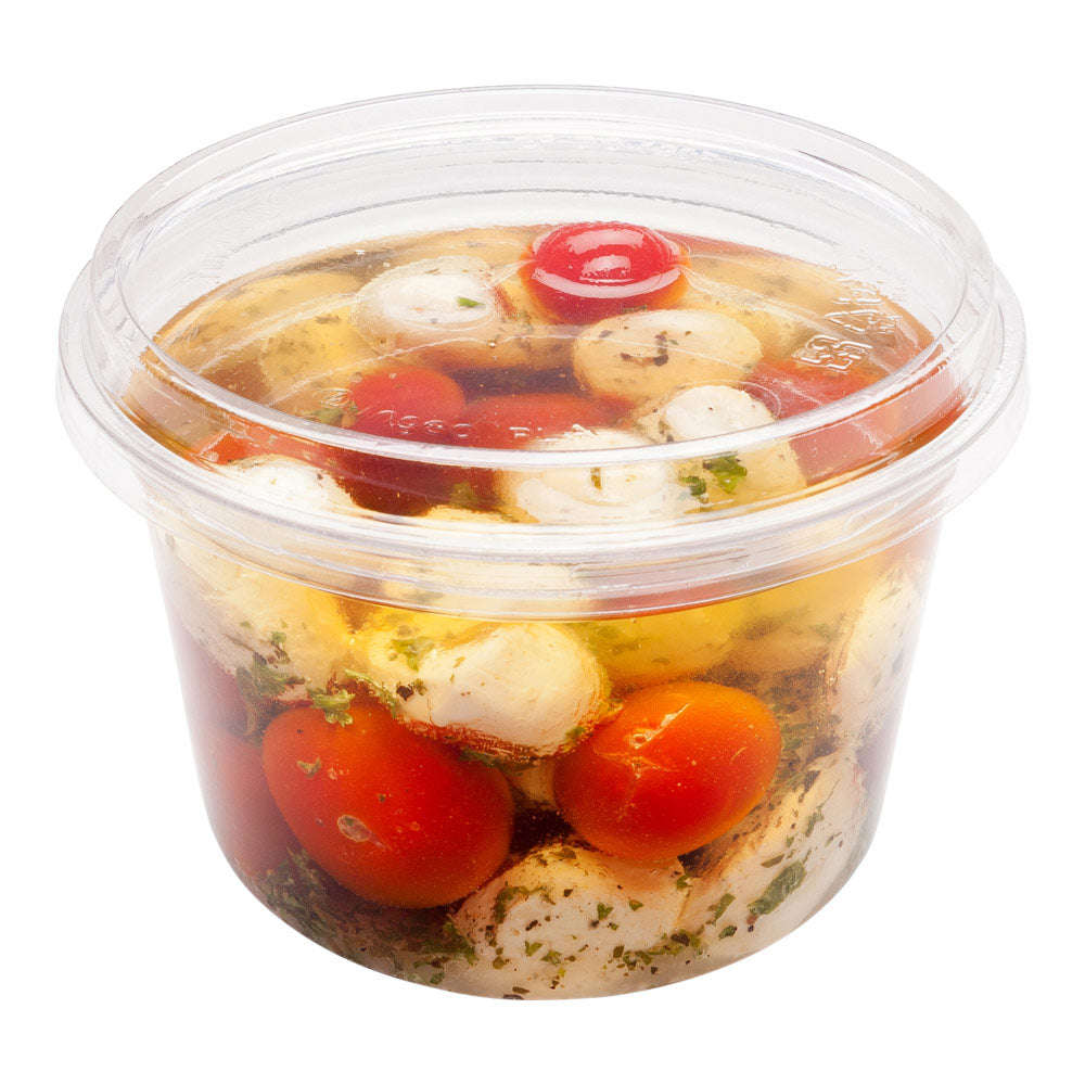 Basic Nature Round Clear PLA Plastic Flat Lid - Fits To Go Deli Container, Compostable - 500 count box