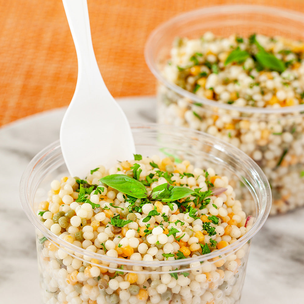 Basic Nature 16 oz Round Clear PLA Plastic To Go Deli Container - Compostable - 4 3/4" x 4 3/4" x 3" - 500 count box