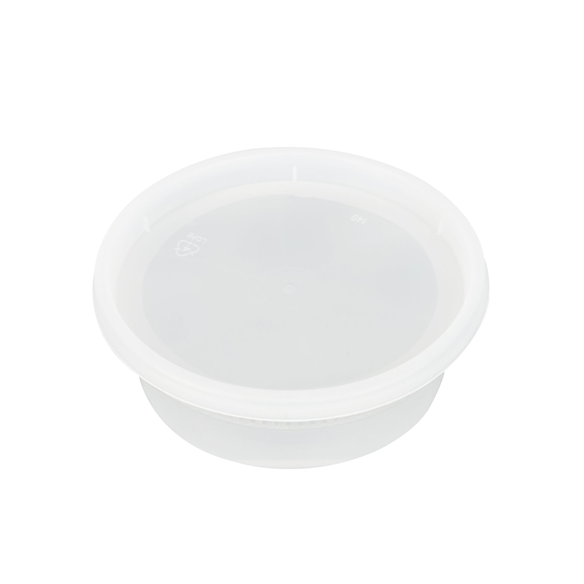 Asporto 8 oz Round Clear Plastic Soup Container - with Lid, Microwavable - 4 1/2" x 4 1/2" x 1 3/4" - 25 count box