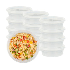 Asporto 8 oz Round Clear Plastic Soup Container - with Lid, Microwavable - 4 1/2