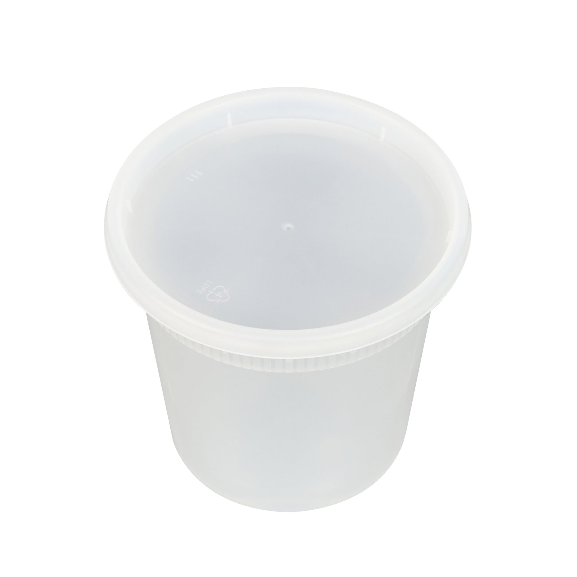 Asporto 24 oz Round Clear Plastic Soup Container - with Lid, Microwavable - 4 1/2" x 4 1/2" x 4 1/4" - 100 count box