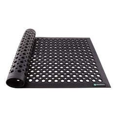 Serve Secure Rectangle Black Rubber Floor Mat - Beveled Edge - 36