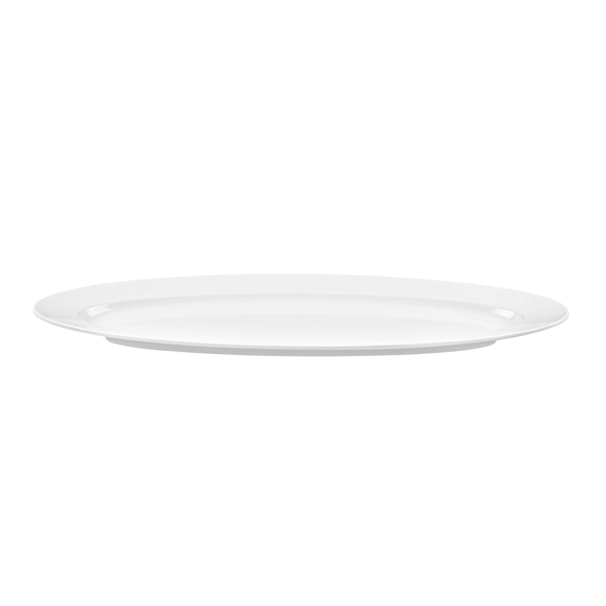 Voga Oval White Melamine Serving Plate - 23" x 9" x 1 3/4" - 16 count box