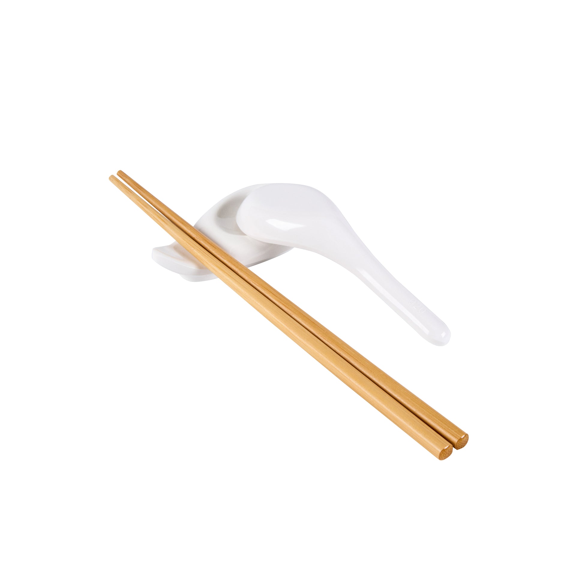 Voga White Melamine Chopstick and Spoon Rest - 3 1/2" x 2" x 3/4" - 10 count box