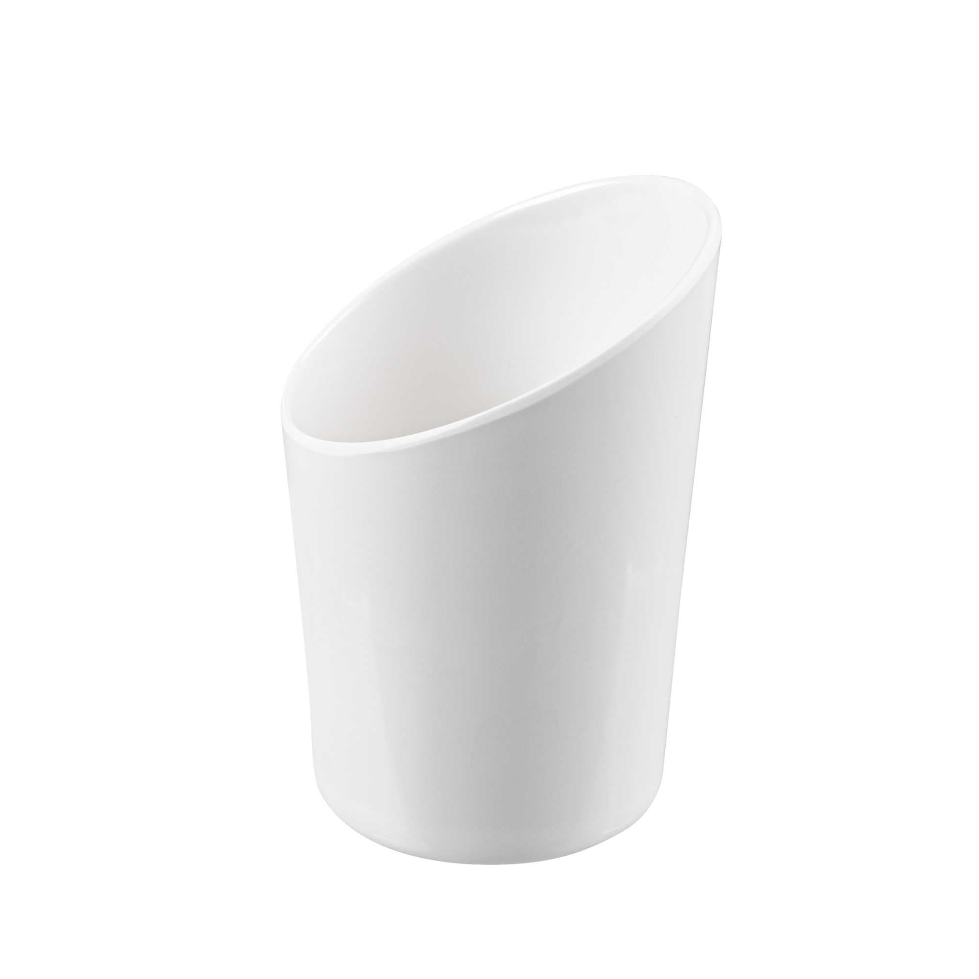 Voga 9 oz Round White Melamine Cup - Incline - 3" x 3" x 3" - 10 count box