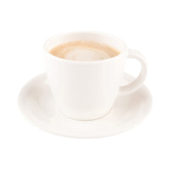 Voga 10 oz Round White Melamine Coffee Cup and Saucer Plate - 10 sets - 6