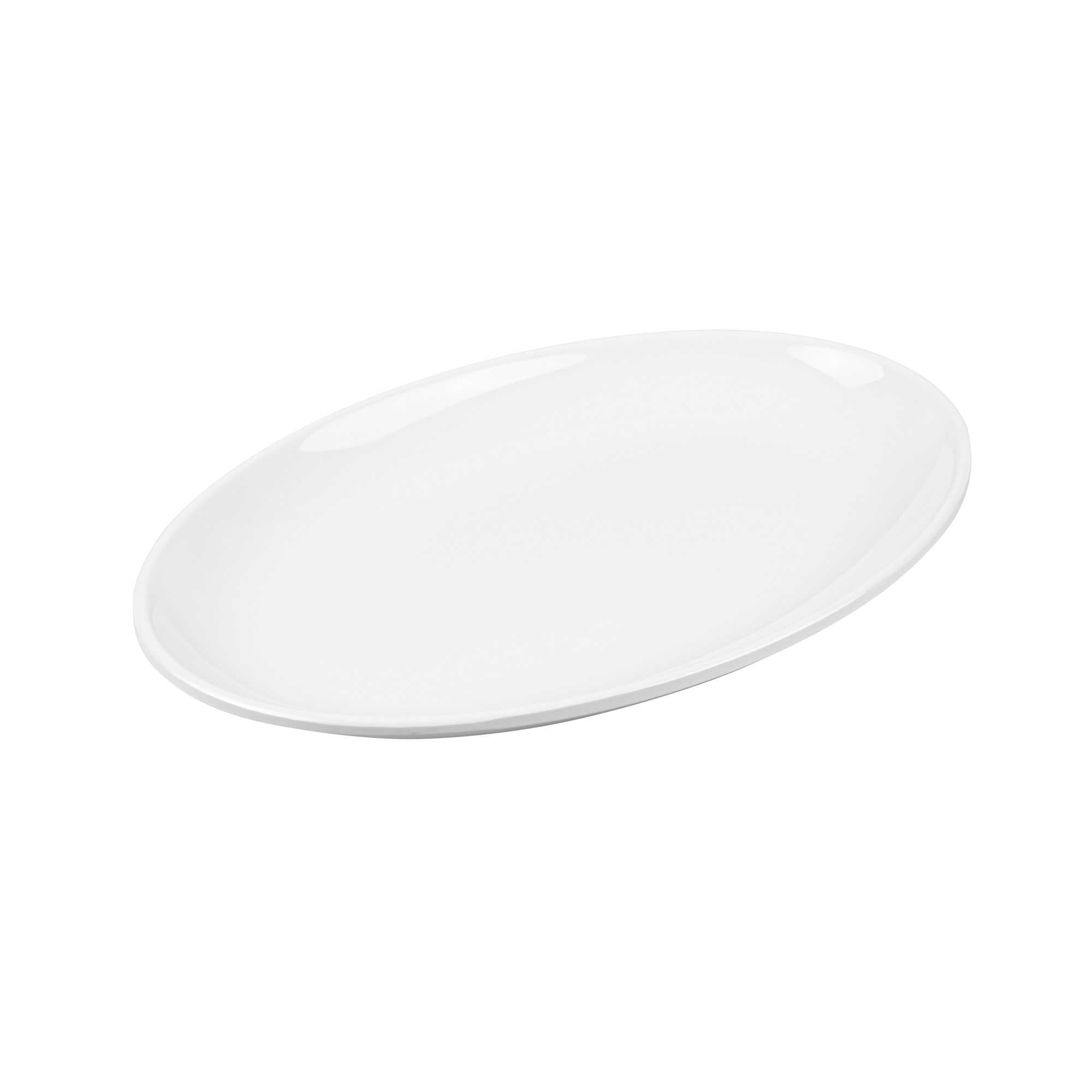 Voga Oval White Melamine Small Plate - Classic - 10" x 7" x 3/4" - 80 count box