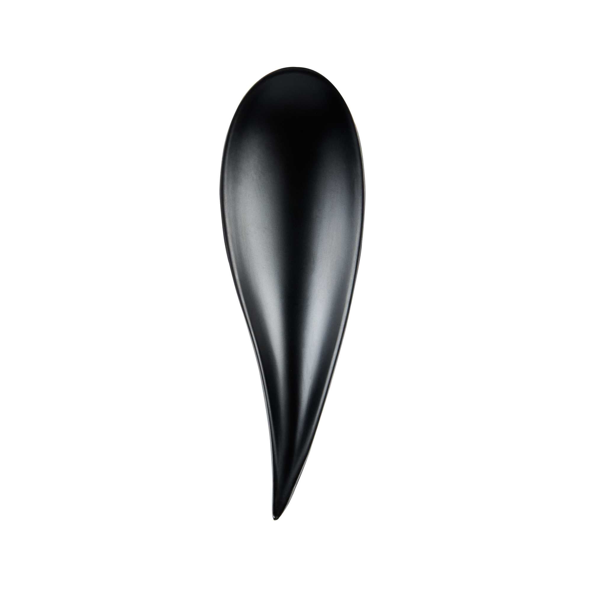 Voga Teardrop Black Melamine Tasting Spoon - Japonais, Moderna - 4 1/4" x 1 3/4" x 1 3/4" - 360 count box