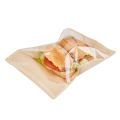 Bag Tek Kraft Plastic Medium Sandwich and Snack Bag - Heat Sealable - 8 3/4