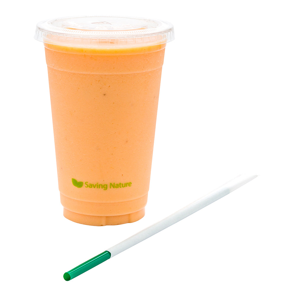 Basic Nature Green PLA Plastic Straw - Wrapped, Compostable - x 8 1/4" - 100 count box