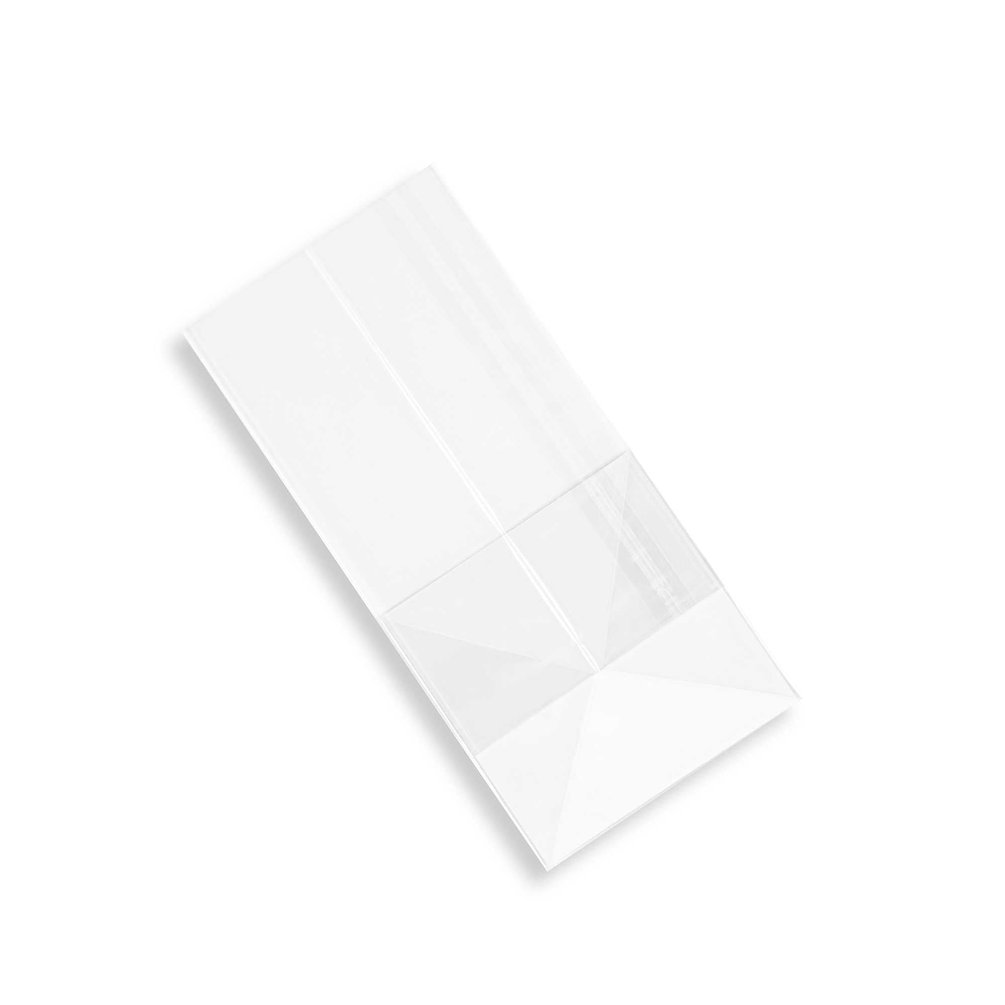Bag Tek Clear Plastic Gusset Bag - Flat Bottom, Paper Insert, Heat Sealable - 4" x 4" x 9" - 1000 count box