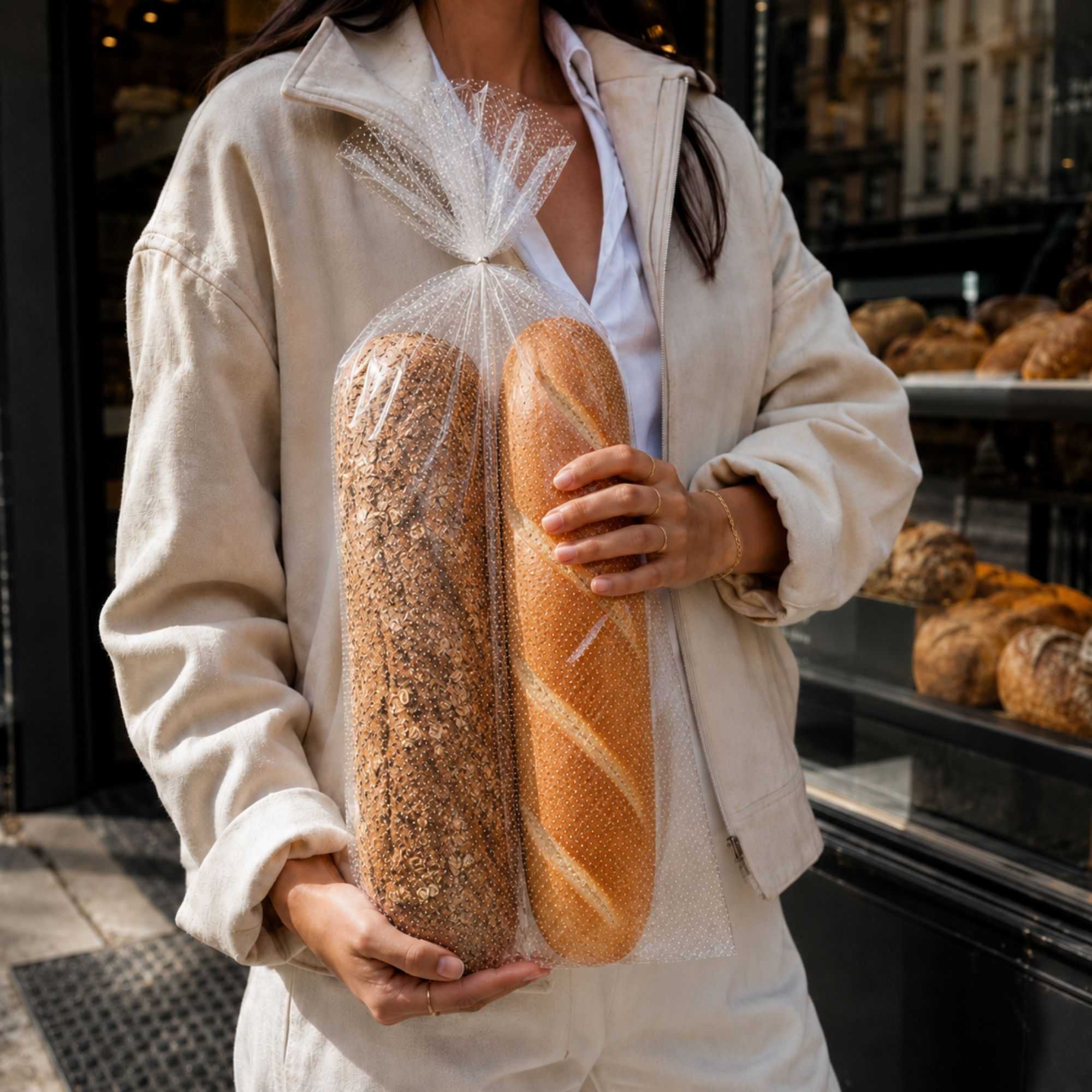 Bag Tek Clear Plastic Bread Bag - Micro-Perforated, with Wicket Dispenser - 24" x 13" - 250 count box