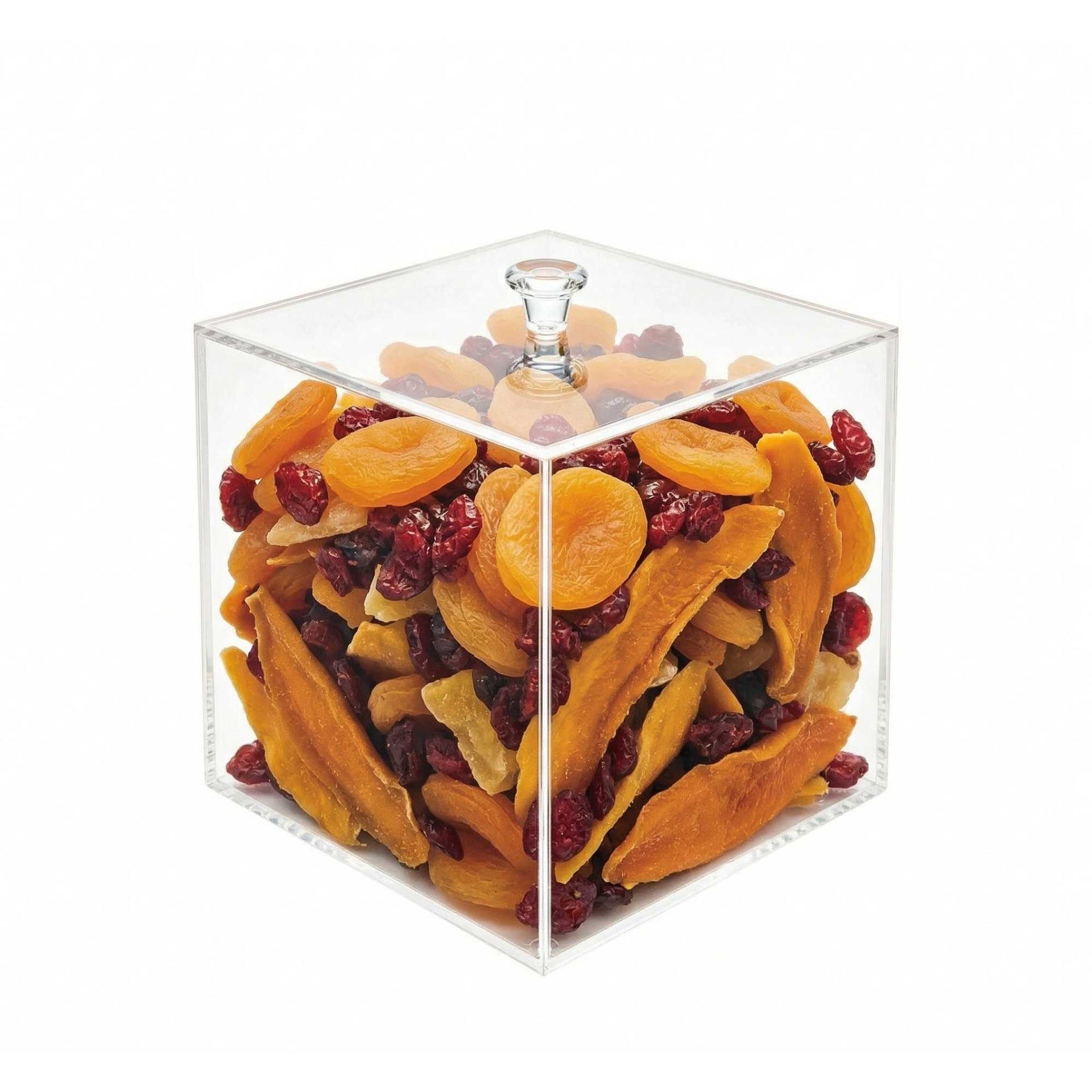 Clear Tek Clear Acrylic Medium Candy Container - Display Box - 6" x 6" x 6" - 1 count box