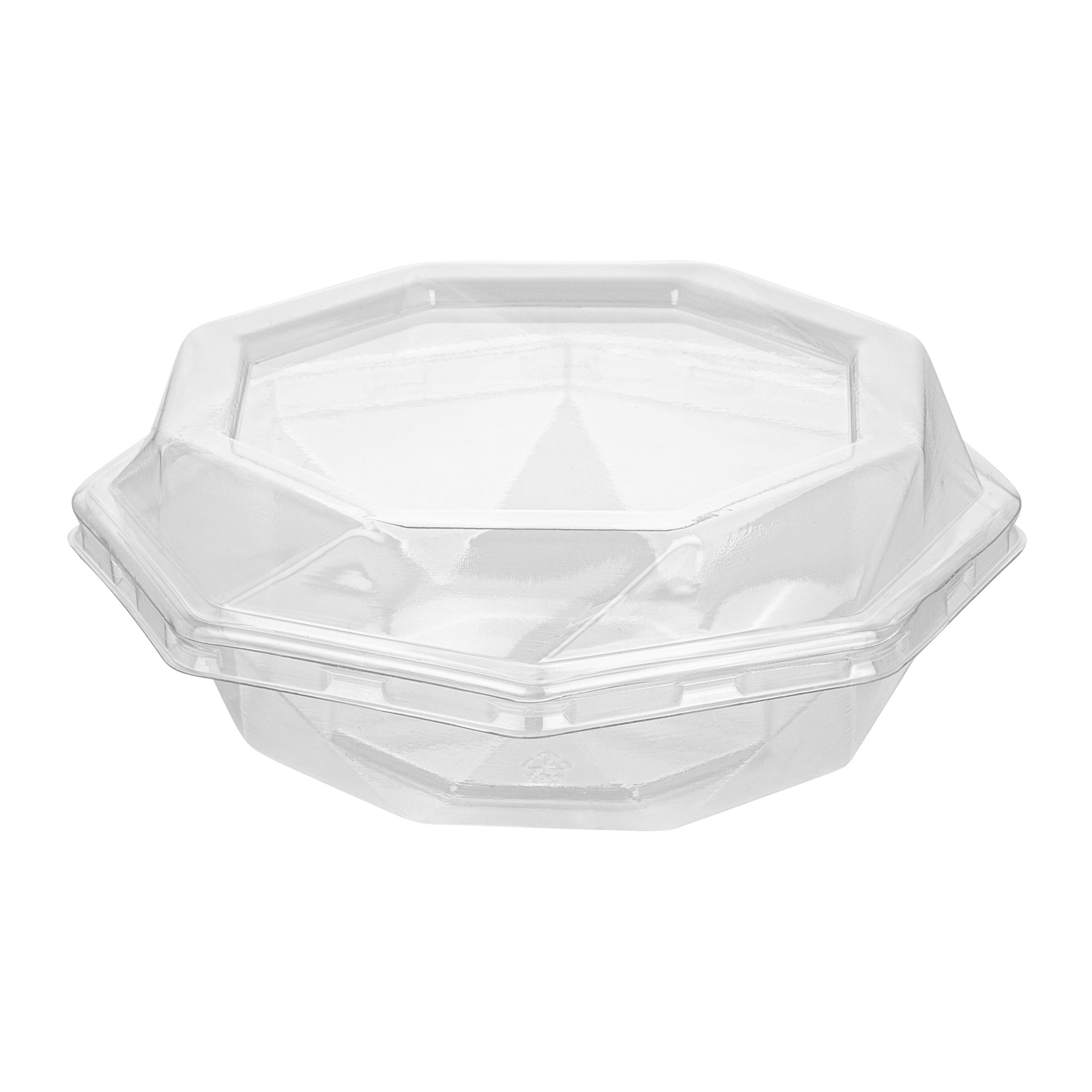 Thermo Tek Octagon Clear Plastic Cake Box - with Lid - 5 1/4" x 5 1/4" x 2" - 100 count box