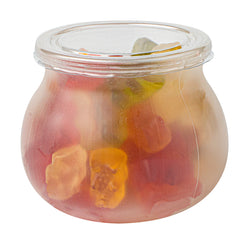 4 oz Frosted Plastic Bulbous Candy Jar - with Lid - 2 1/2