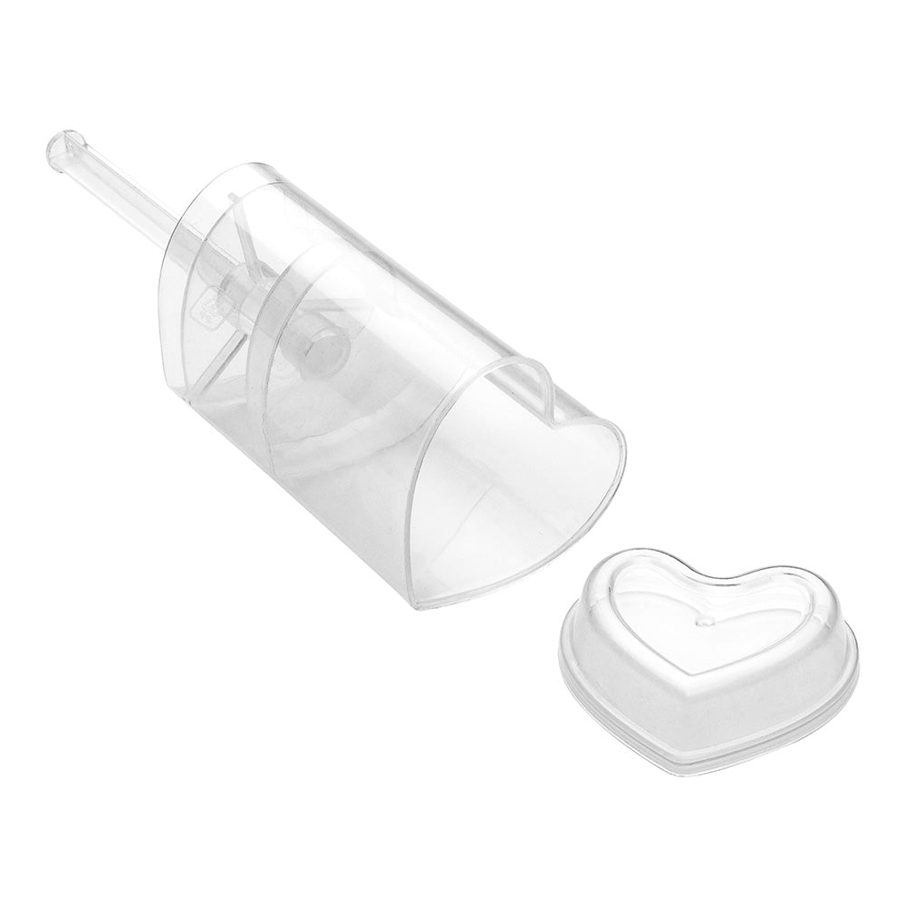 Sweet Vision 4 oz Heart Clear Plastic Cake Pop Shooter - Push-Up - 1 3/4" x 1 3/4" x 3 1/2" - 100 count box